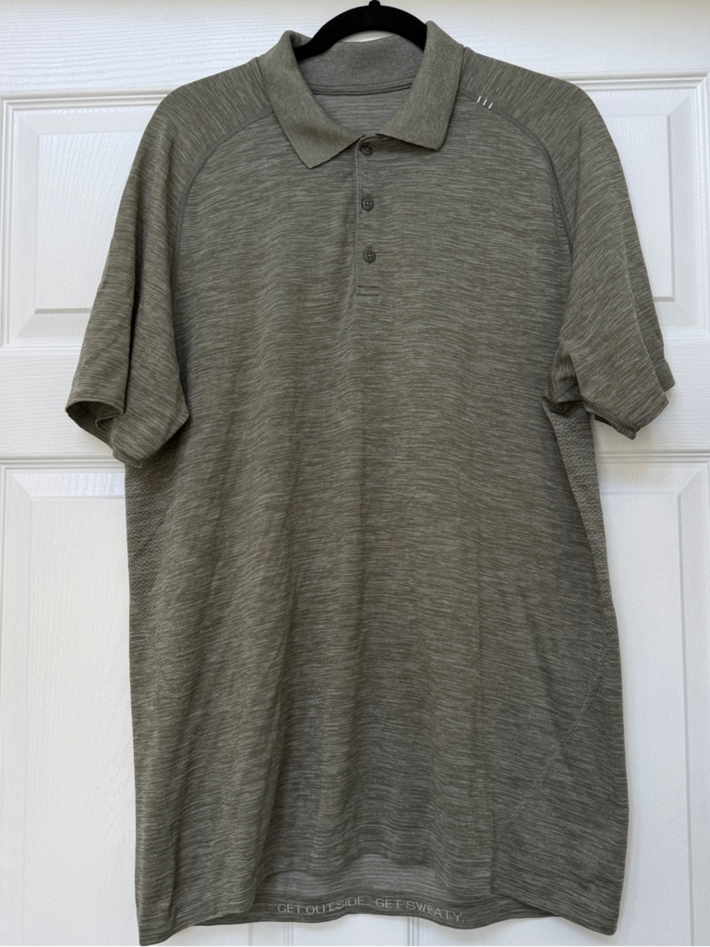 Lululemon Green Metal Vent Polo Mens XL Great Condition